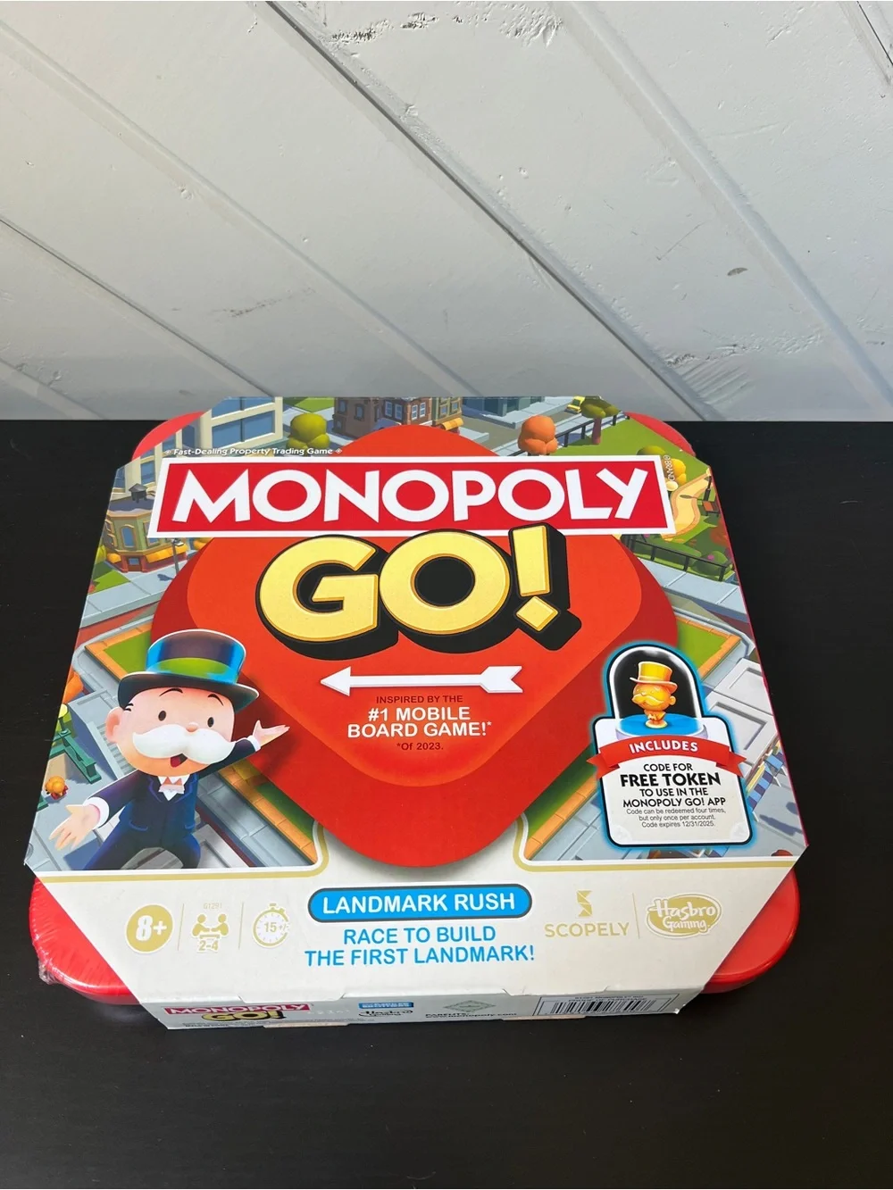 Hasbro Monopoly GO! Kids Board Game - Red, Yellow, Blue